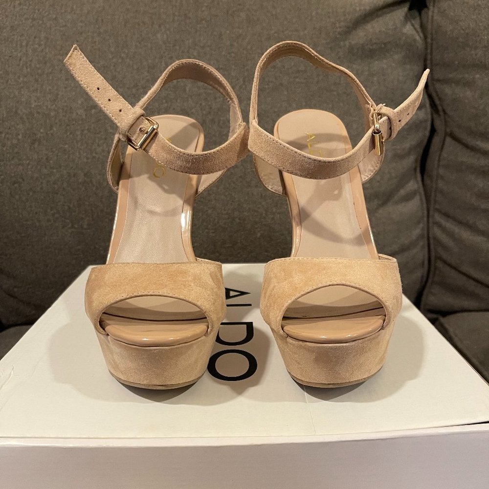 ALDO Beige Suede Wedges
